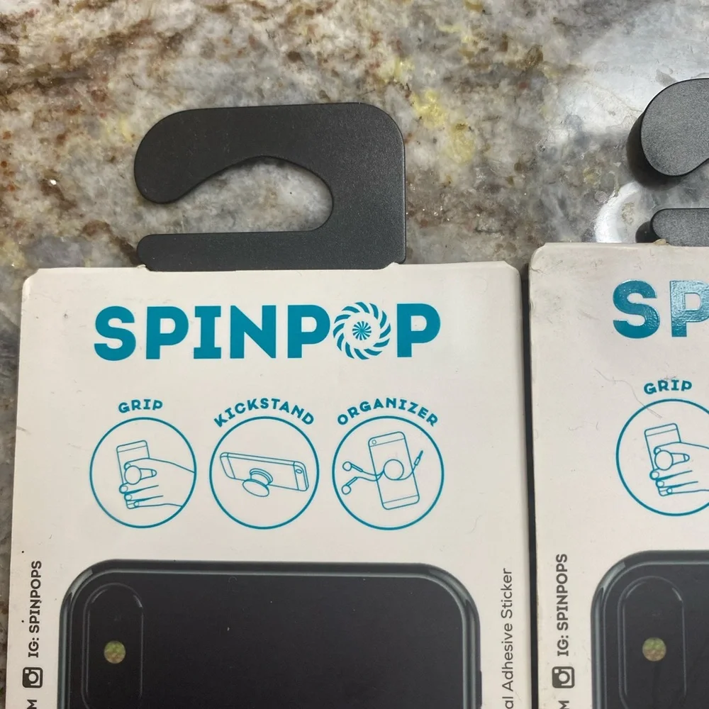 Phone Grip and Stand - Blue and White Marble